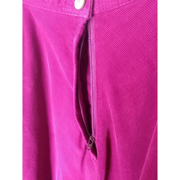 Vintage 80s Corduroy Midi Skirt Prairie Cottage Frontier Sz XS Pockets Fuschia - Picture 9 of 14